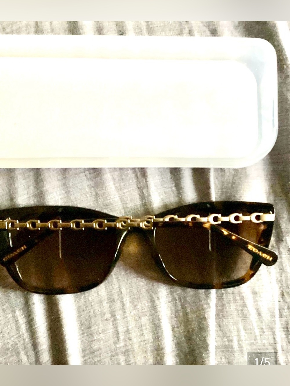 Coach Brown Tortoiseshell Sunglasses with Dark Brown Lenses